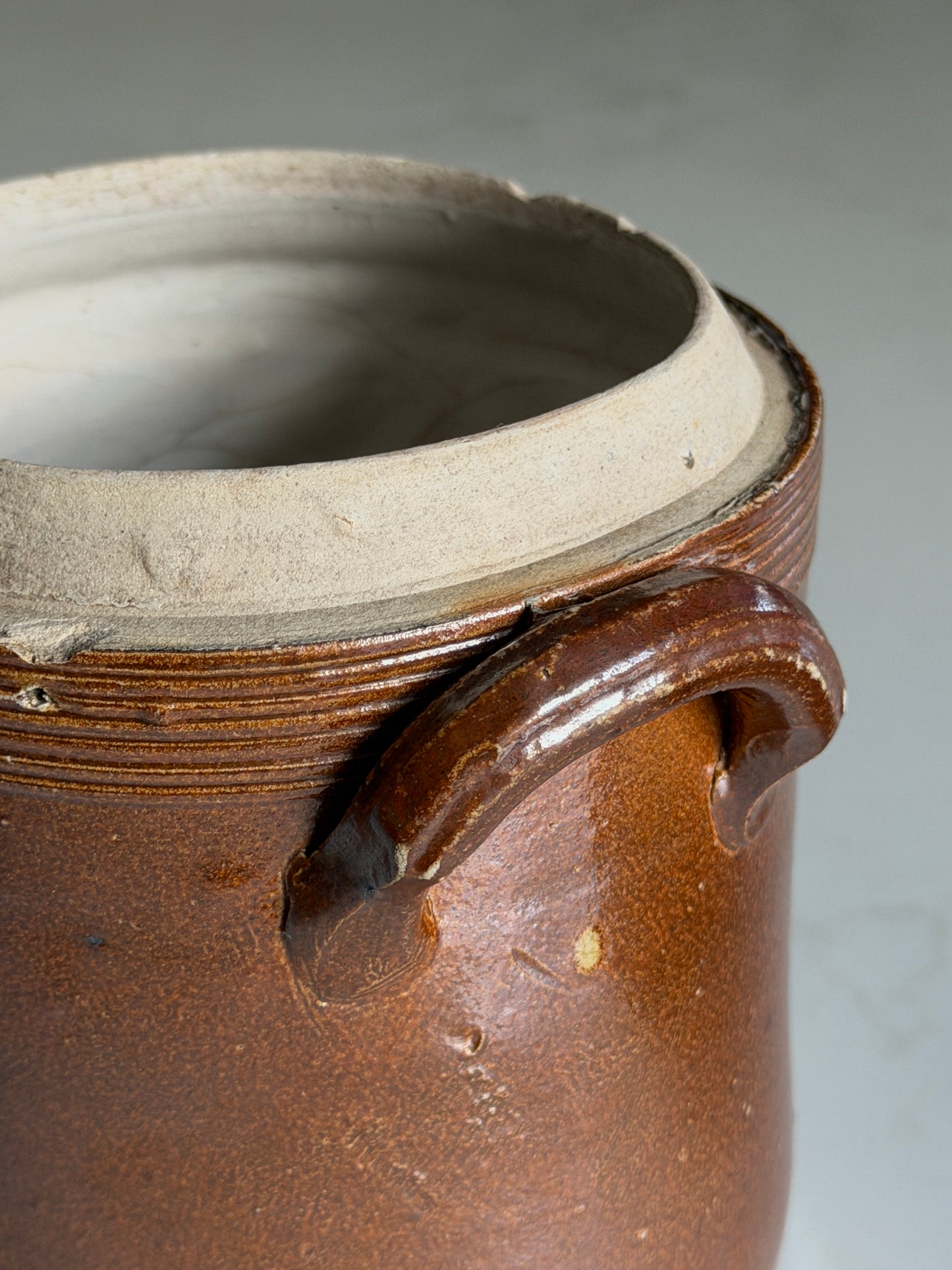 Mini Lidded Chocolate Brown French Confit Pot