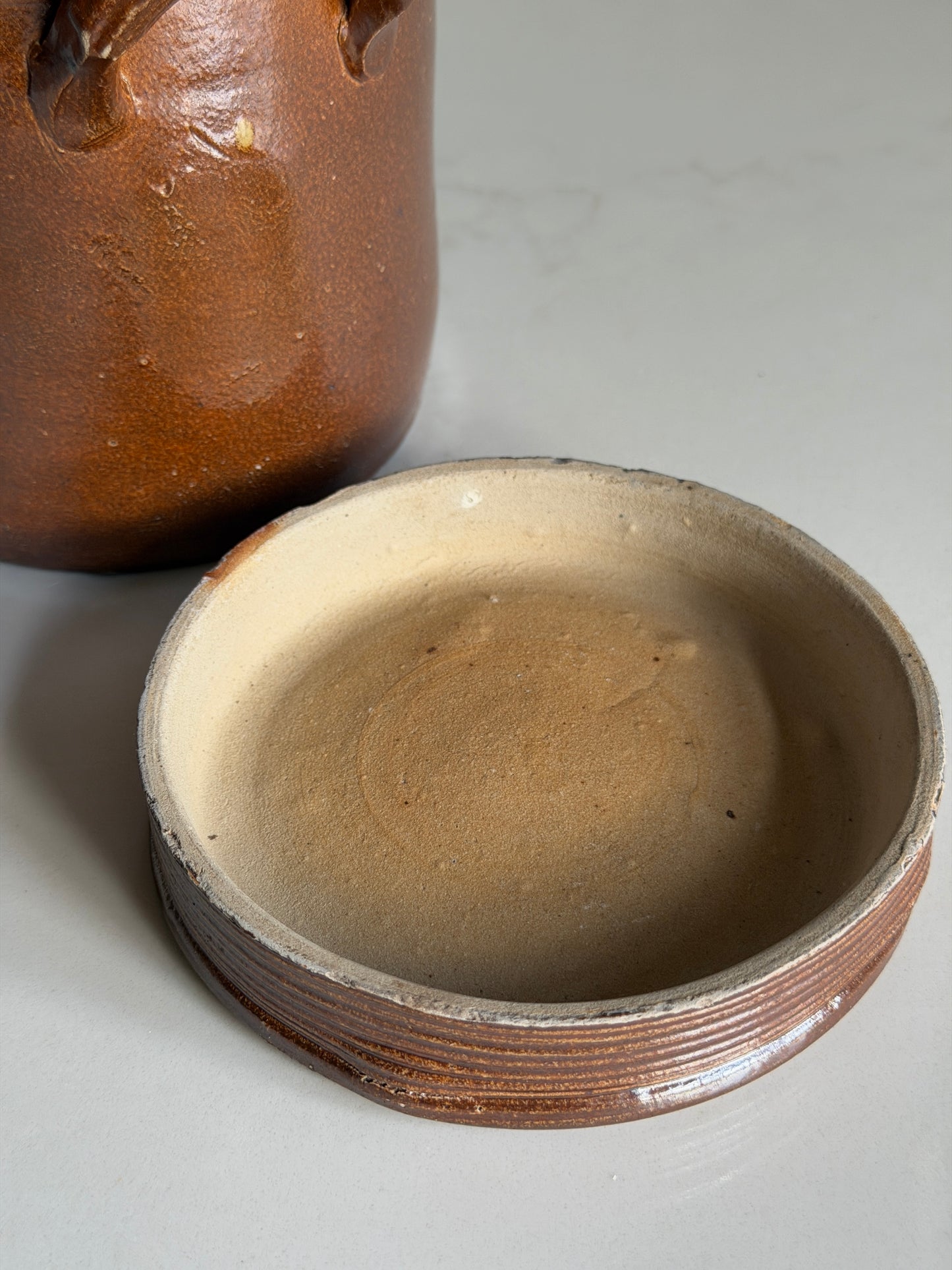 Mini Lidded Chocolate Brown French Confit Pot