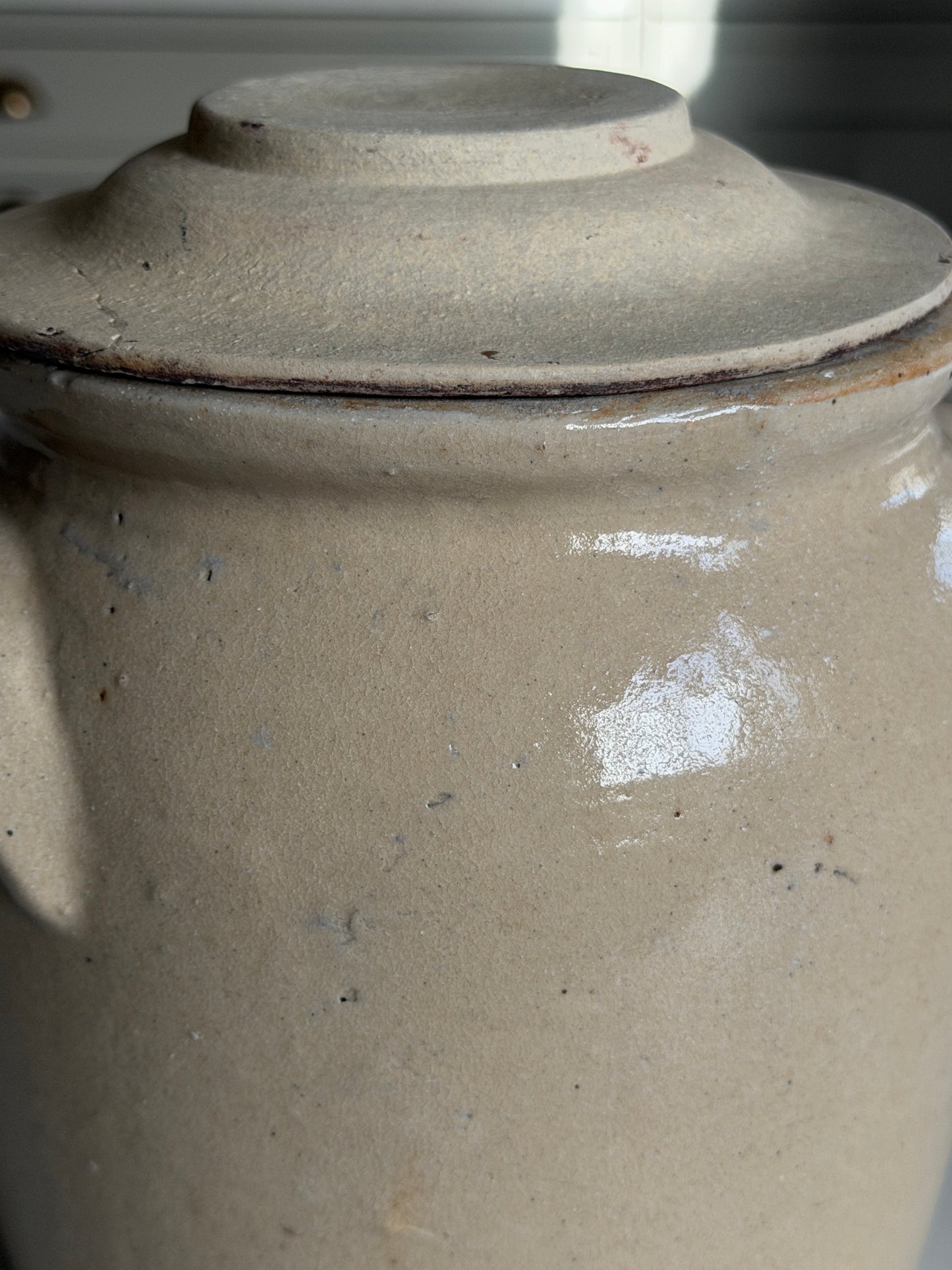 Lidded Beige French Confit Pot