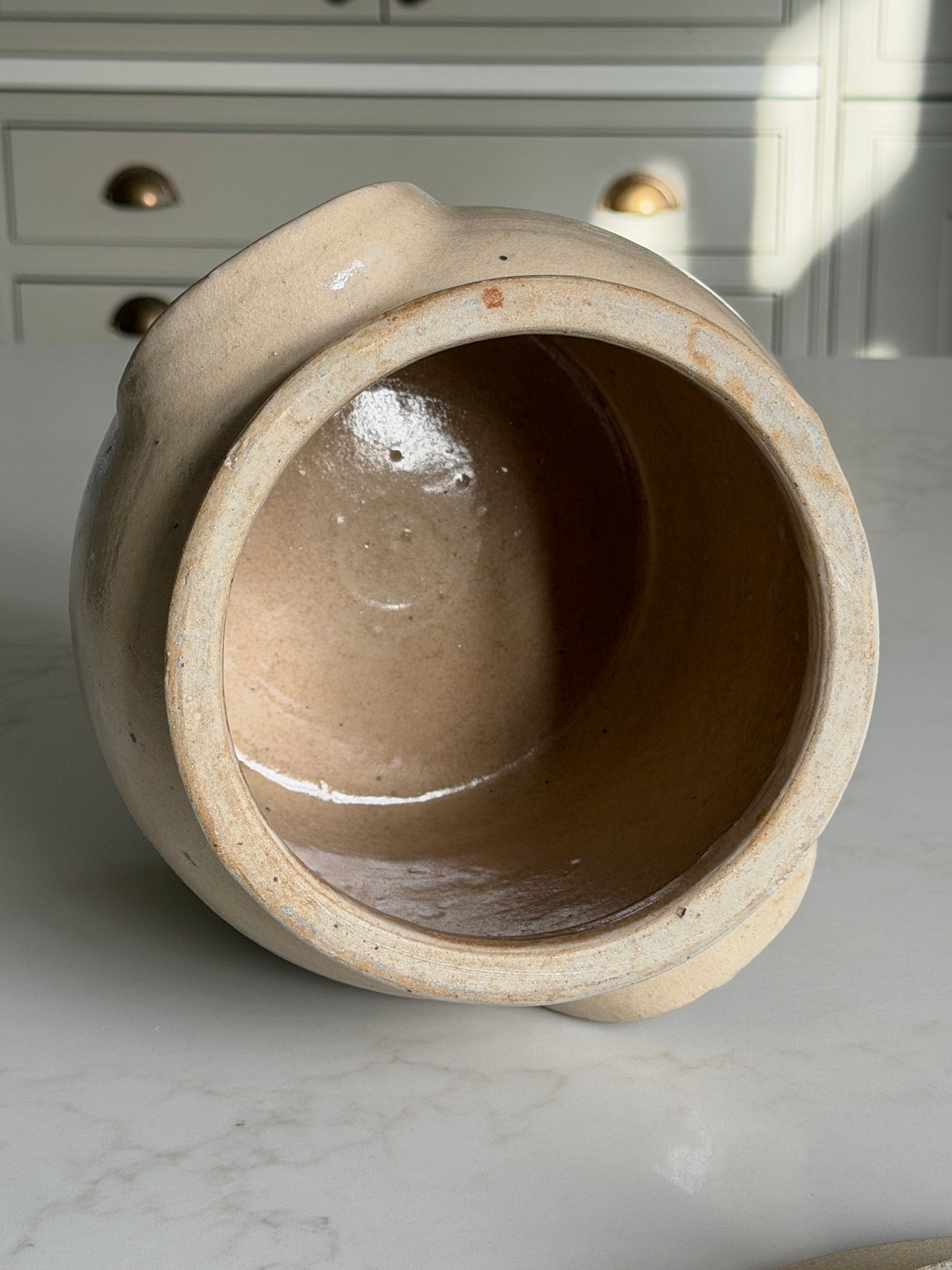 Lidded Beige French Confit Pot