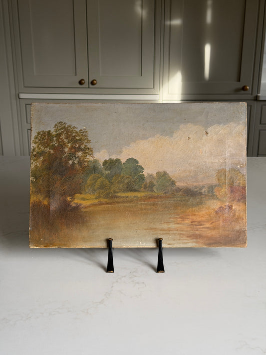 Moody Rural Landscape Oil Painting on Canvas