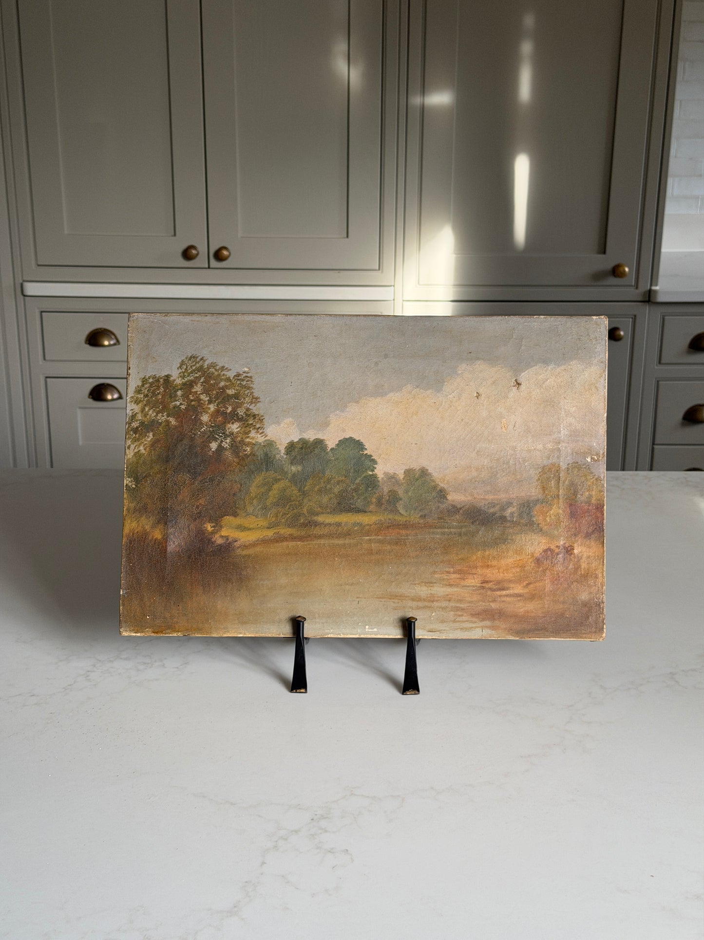 Moody Rural Landscape Oil Painting on Canvas