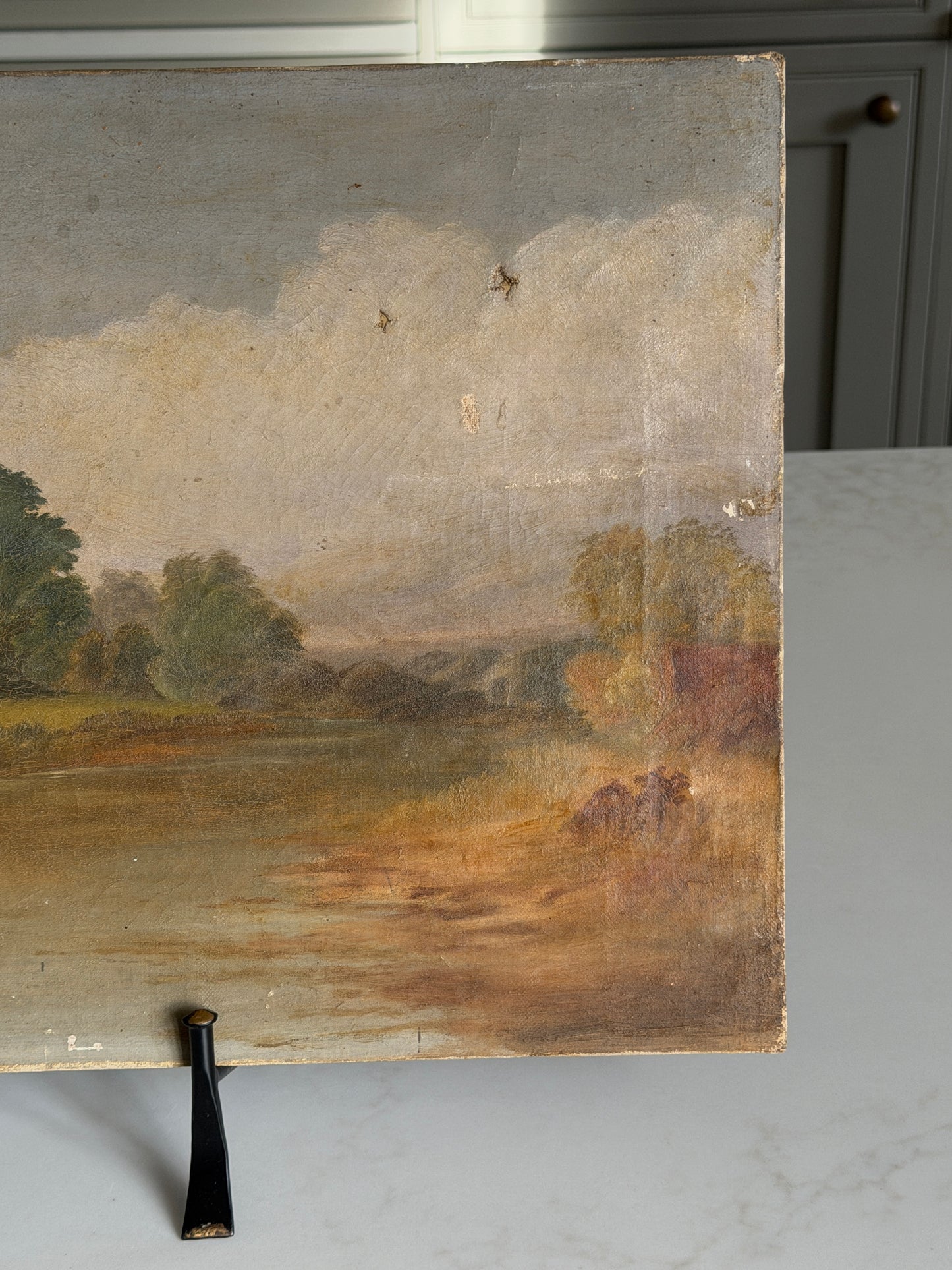 Moody Rural Landscape Oil Painting on Canvas