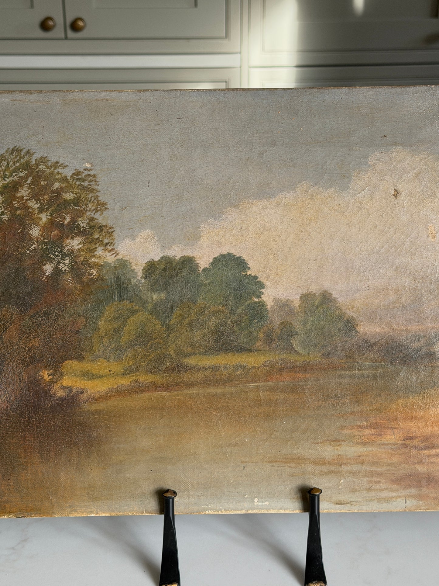 Moody Rural Landscape Oil Painting on Canvas