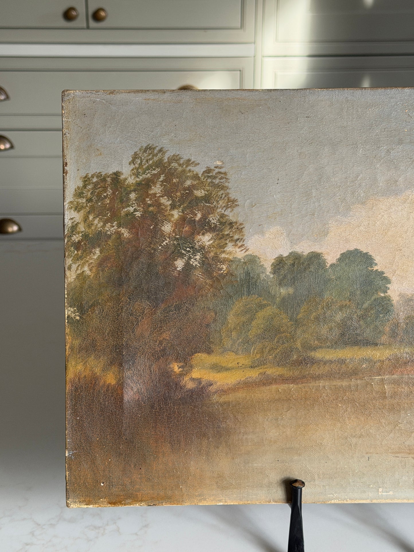 Moody Rural Landscape Oil Painting on Canvas