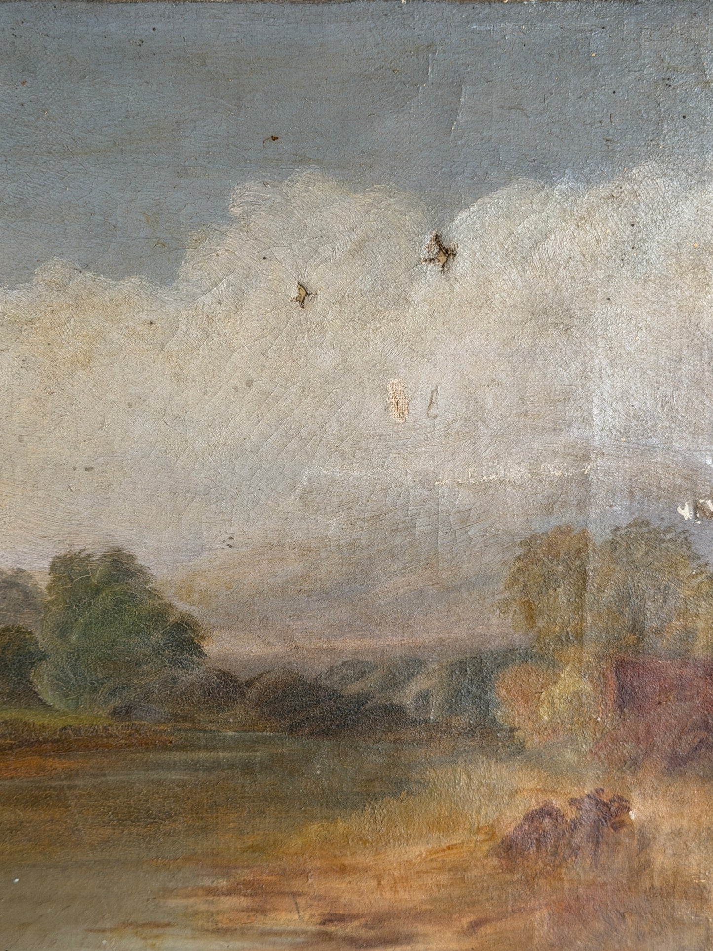 Moody Rural Landscape Oil Painting on Canvas