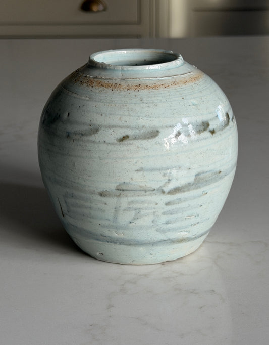 Medium Blue-Grey Painted Ginger Jar