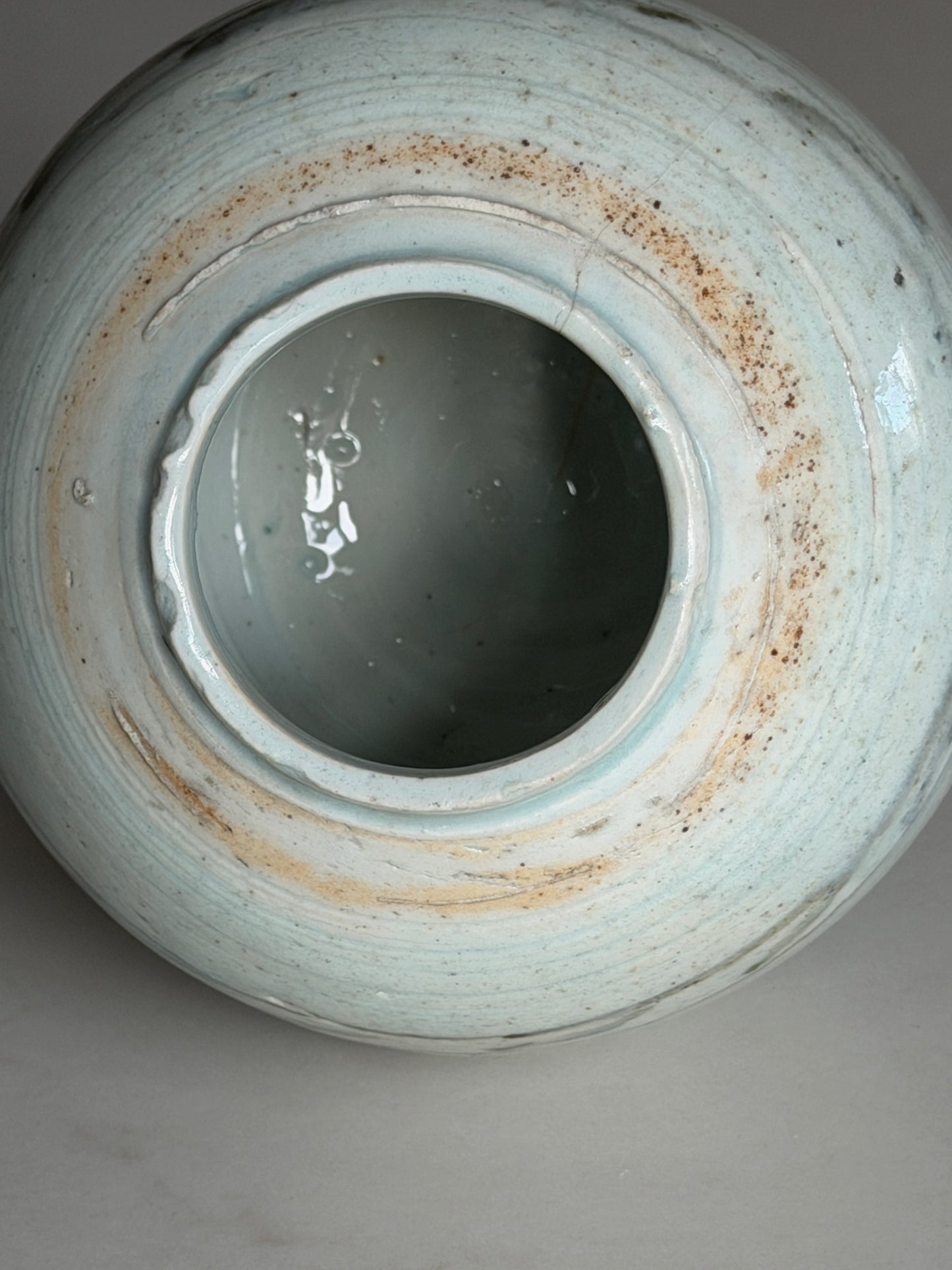 Medium Blue-Grey Painted Ginger Jar