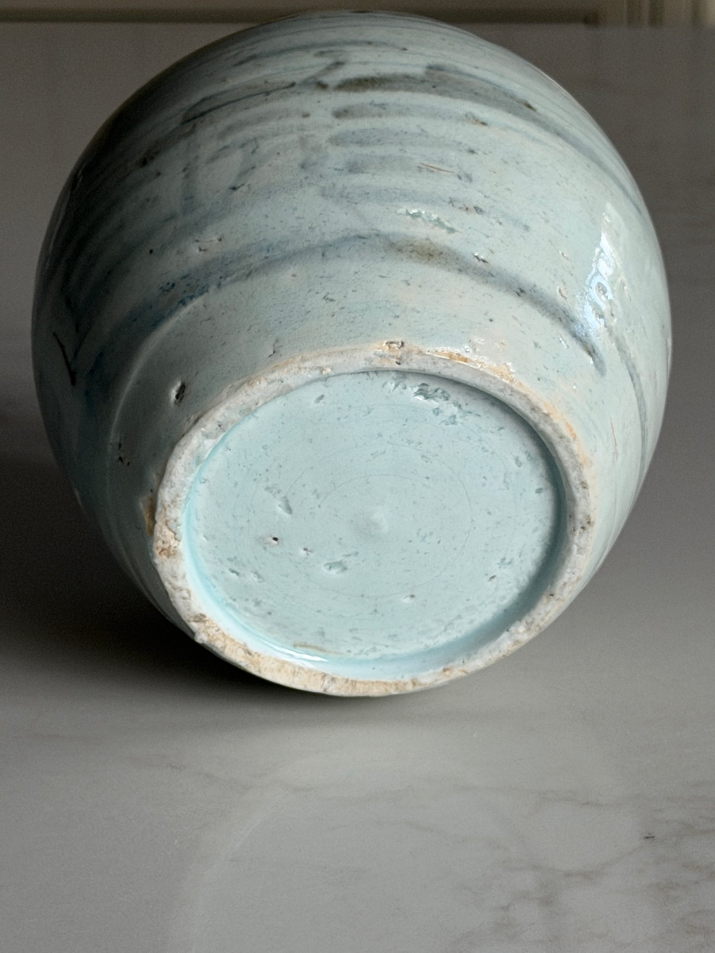 Medium Blue-Grey Painted Ginger Jar