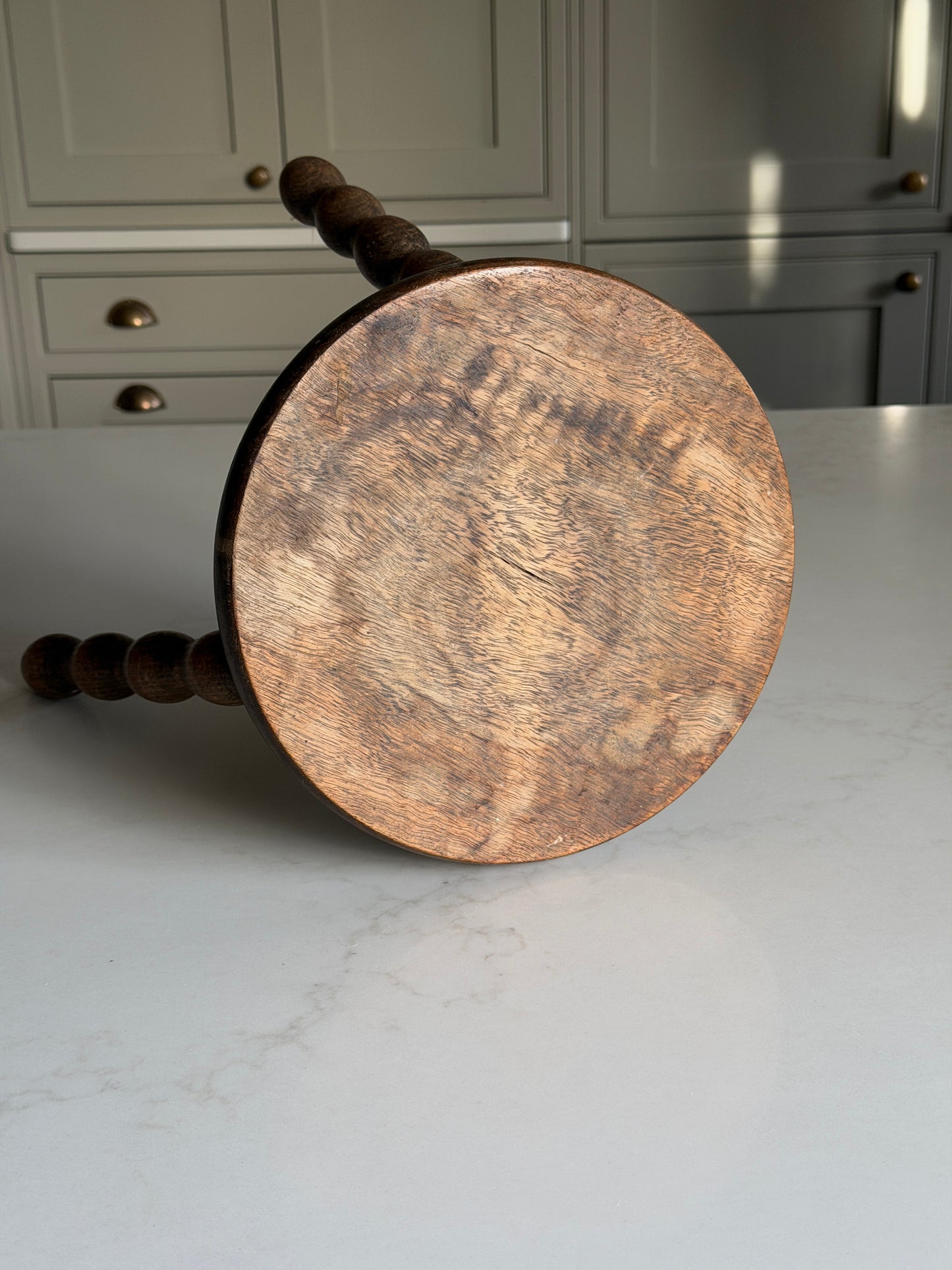 Small Round French Bobbin Milking Stool