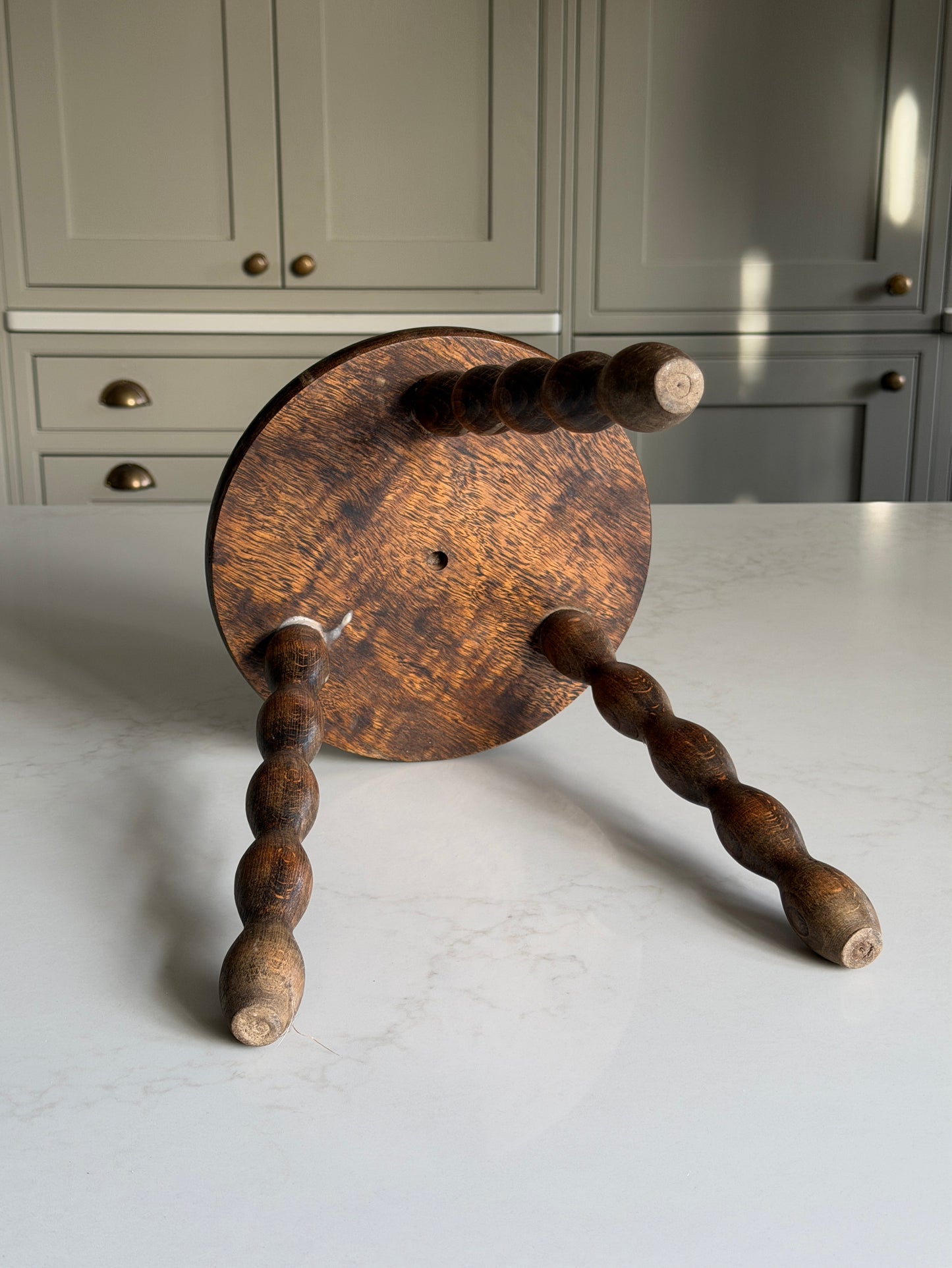 Small Round French Bobbin Milking Stool