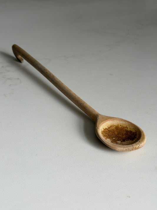 Hand Carved French Wooden Spoon with Hanging Hook