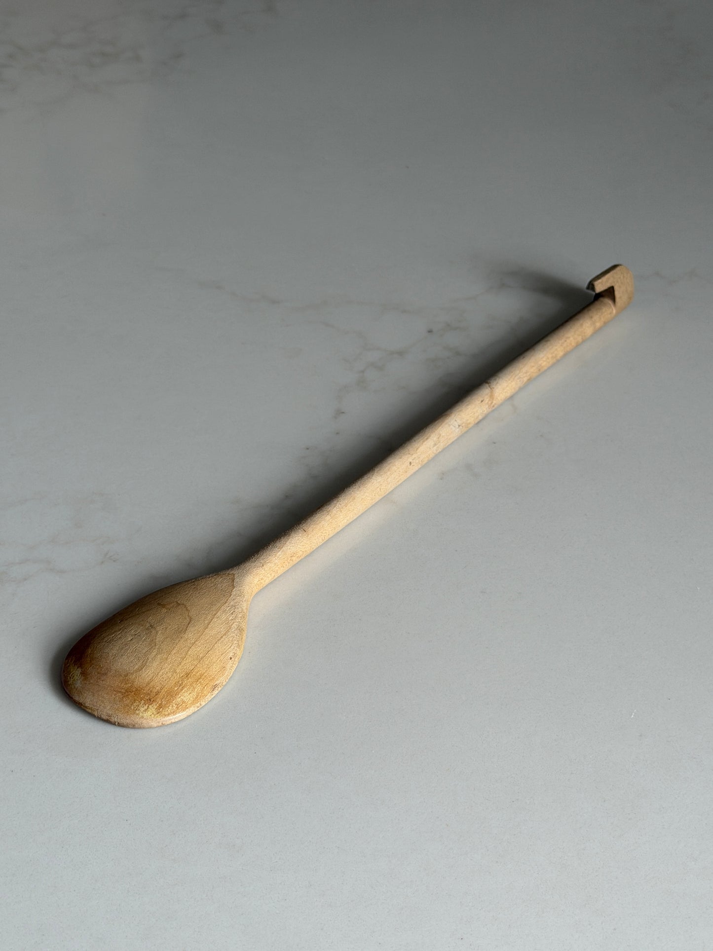 Hand Carved French Wooden Spoon with Hanging Hook